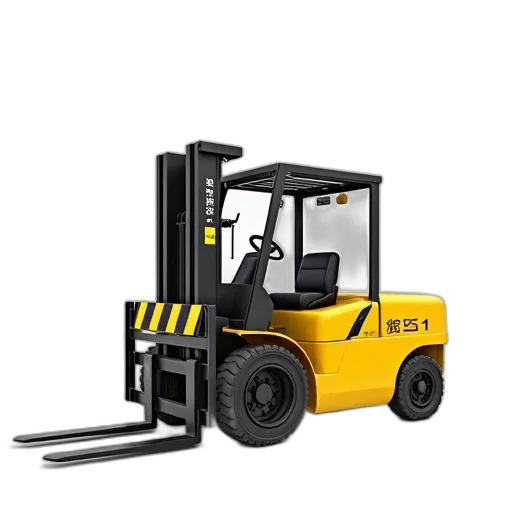 staff, yellow, forklift, black, control, panel, top, parked transparent PNG cut-out