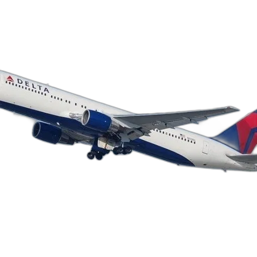 delta, airplane, flying, through transparent PNG cut-out