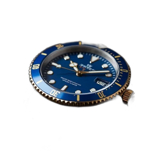 jewelry, crown, 3d render, blue, silver, wristwatch, face, gold transparent PNG cut-out