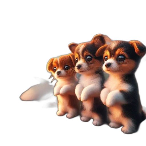 staff, 3d render, concept art, photorealistic, oil painting, three, adorable, chihuahuas transparent PNG cut-out