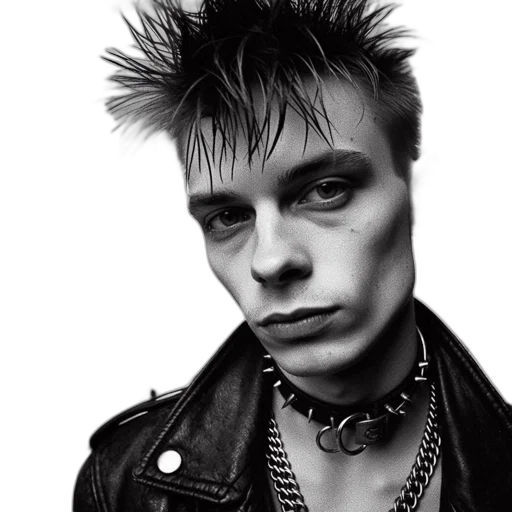 jacket, face, hair, animal, photorealistic, cyberpunk, young, man transparent PNG cut-out