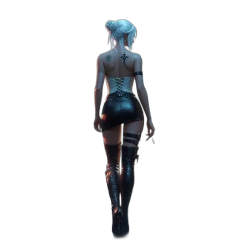 robot, dress, staff, weapon, concept art, cyberpunk, 3d render, pixel art transparent PNG cut-out