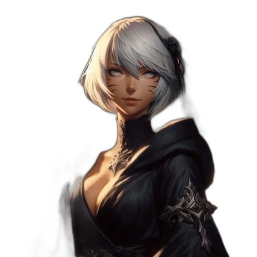 face, staff, dress, mask, concept art, fantasy art, pixel art, anime transparent PNG cut-out