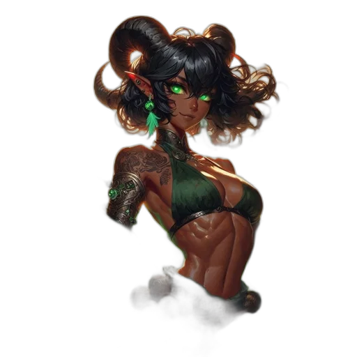 concept art, fantasy art, comic book art, pixel art, green, dark, feminine, figure transparent PNG cut-out