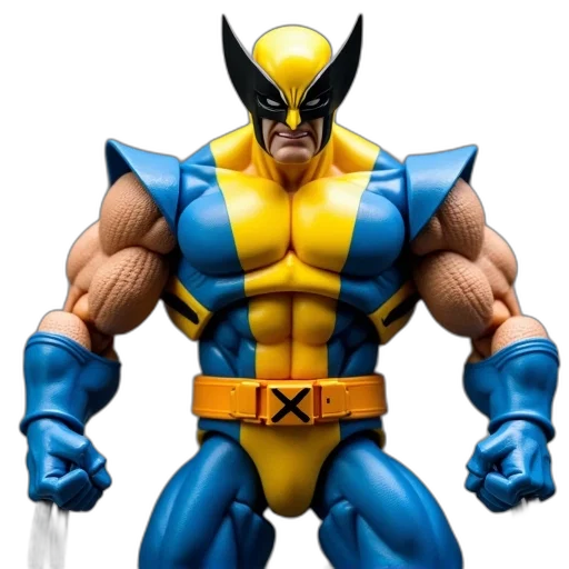 comic book art, 3d render, concept art, detailed, action, figure, wolverine, x-men transparent PNG cut-out