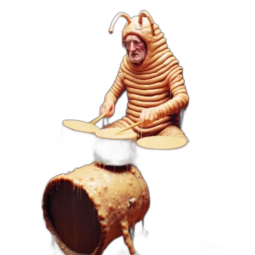 creature, animal, food, hat, concept art, 3d render, elderly, man transparent PNG cut-out