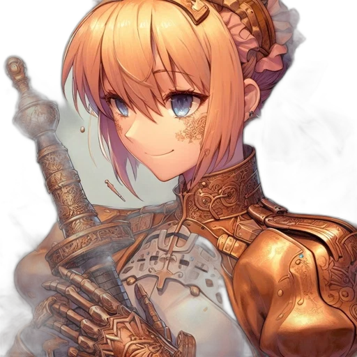 weapon, sword, crown, robot, anime, fantasy art, concept art, pixel art transparent PNG cut-out