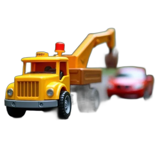 car, robot, weapon, 3d render, concept art, toy, truck, crane transparent PNG cut-out