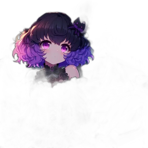 hair, creature, face, flower, pixel art, vaporwave, anime, watercolor transparent PNG cut-out