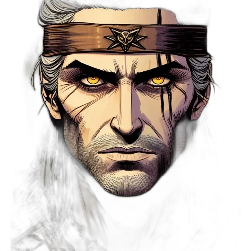 face, mask, crown, staff, concept art, comic book art, fantasy art, pixel art transparent PNG cut-out
