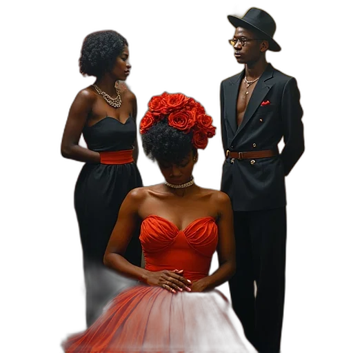 crown, dress, hat, concept art, 3d render, photorealistic, red, dark transparent PNG cut-out