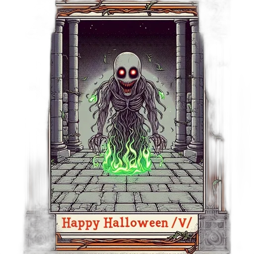 creature, pixel art, concept art, fantasy art, 3d render, during, halloween, skeletal transparent PNG cut-out