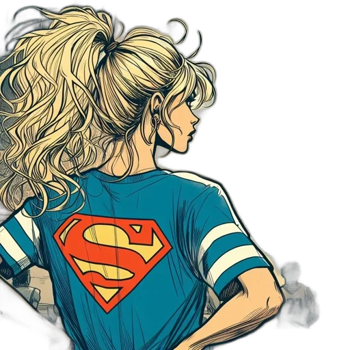 comic book art, cartoon, concept art, watercolor, female, character, blonde, hair transparent PNG cut-out