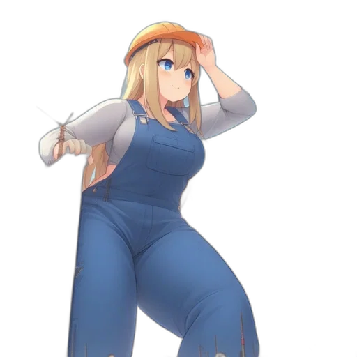 dress, hat, staff, robot, anime, cartoon, concept art, 3d render transparent PNG cut-out