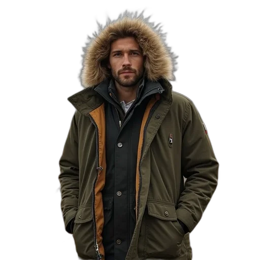jacket, staff, expedition, parka transparent PNG cut-out