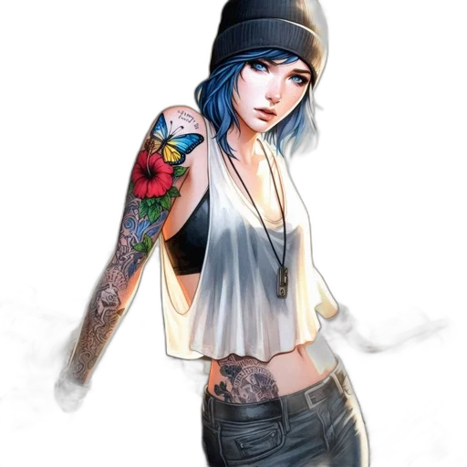 concept art, fantasy art, comic book art, photorealistic, blue, woman, bright, hair transparent PNG cut-out