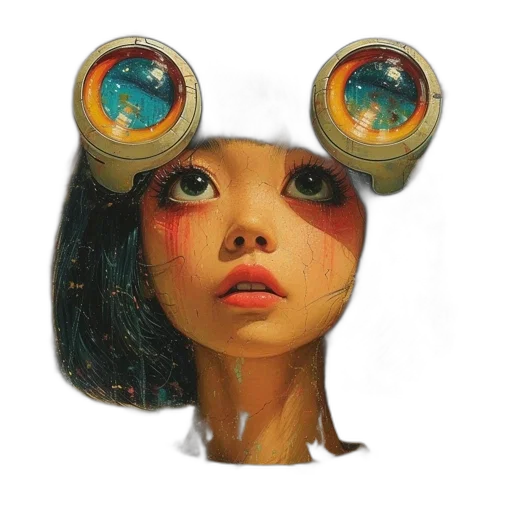 mask, robot, face, creature, concept art, fantasy art, oil painting, photorealistic transparent PNG cut-out