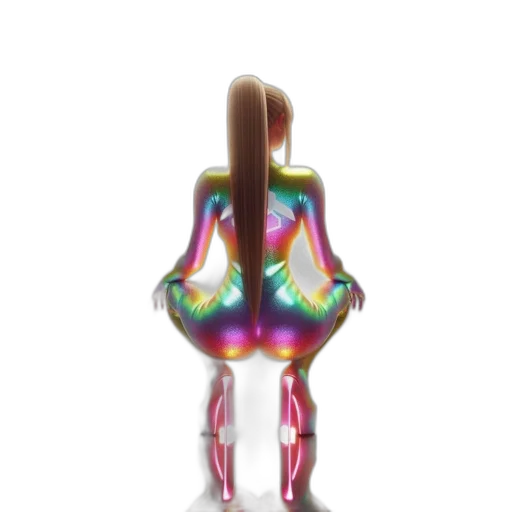 hair, bottle, staff, dress, 3d render, concept art, vaporwave, pixel art transparent PNG cut-out