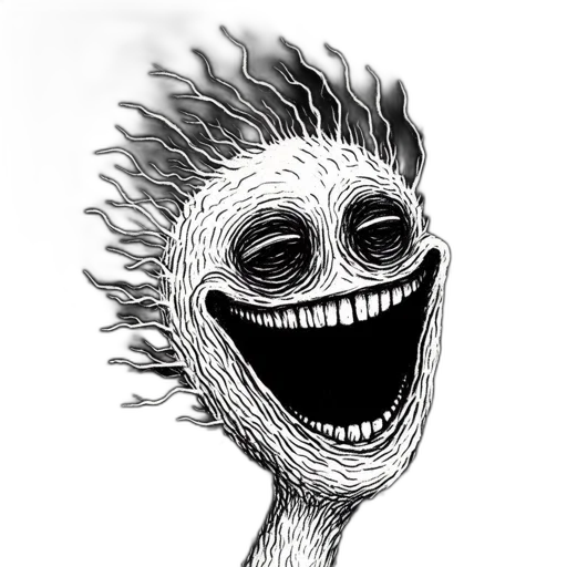 creature, mask, face, hair, concept art, comic book art, cartoon, 3d render transparent PNG cut-out