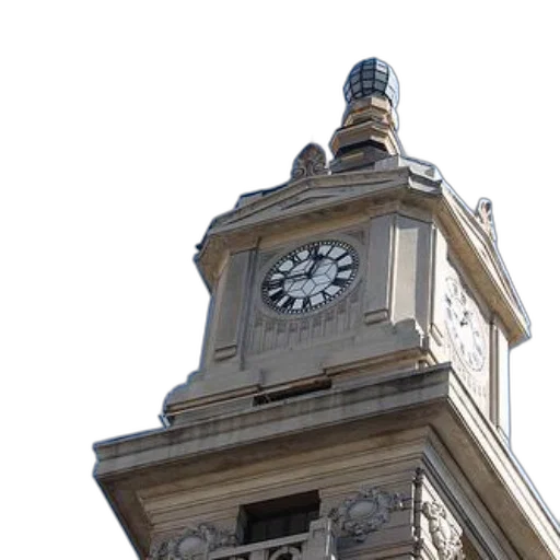building, clock, tower, clear, blue, sky, background transparent PNG cut-out