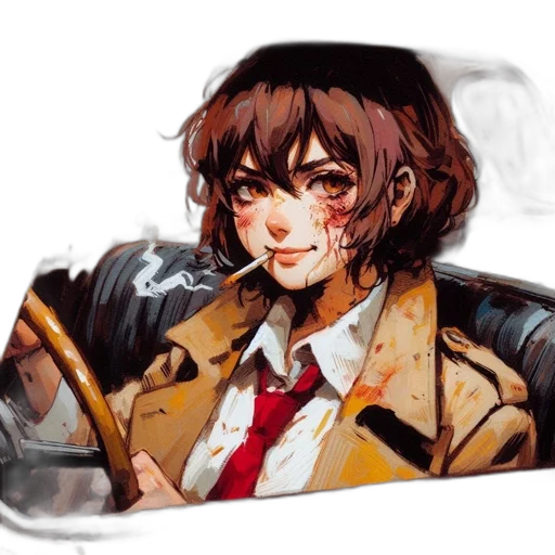 jacket, shoes, face, mask, anime, pixel art, concept art, watercolor transparent PNG cut-out