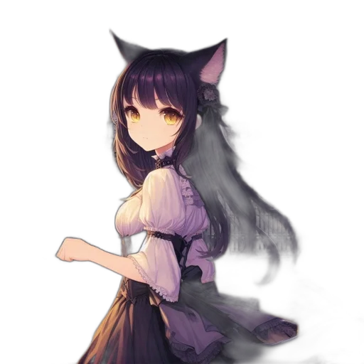 dress, staff, creature, animal, anime, pixel art, fantasy art, watercolor transparent PNG cut-out