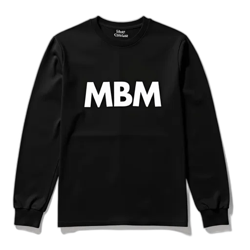 jacket, monochrome, black, t-shirt, letters, mbm, white, centered transparent PNG cut-out