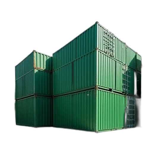 furniture, 3d render, green, shipping transparent PNG cut-out