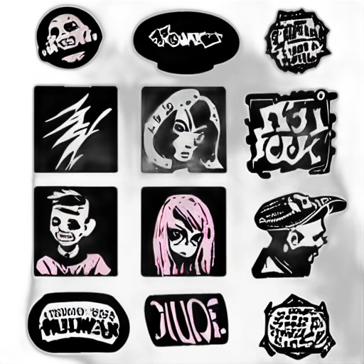comic book art, cartoon, concept art, anime, monochrome, dark, neon, punk transparent PNG cut-out