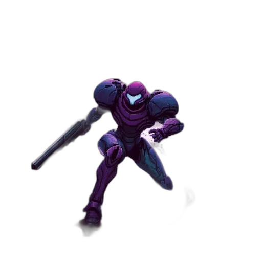 robot, weapon, staff, sword, 3d render, concept art, pixel art, vaporwave transparent PNG cut-out