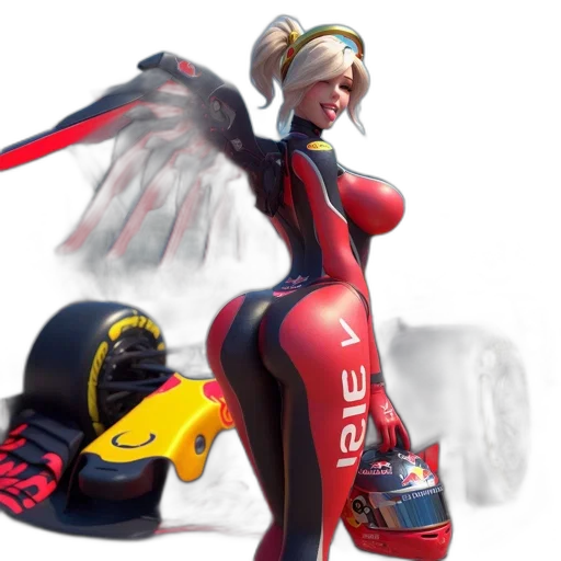 concept art, 3d render, cyberpunk, fantasy art, red, angelic, figure, adorned transparent PNG cut-out