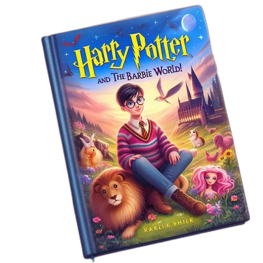 concept art, fantasy art, 3d render, harry, potter, book, cover, features transparent PNG cut-out