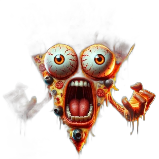 face, food, creature, mask, concept art, comic book art, 3d render, photorealistic transparent PNG cut-out