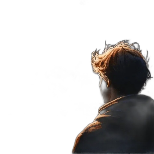 hair, jacket, crown, face, concept art, photorealistic, 3d render, watercolor transparent PNG cut-out
