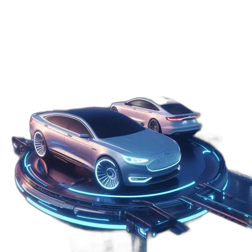 car, robot, weapon, concept art, 3d render, vaporwave, cyberpunk, futuristic transparent PNG cut-out