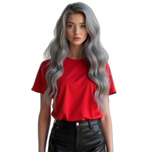 hair, jacket, dress, 3d render, concept art, photorealistic, fantasy art, red transparent PNG cut-out