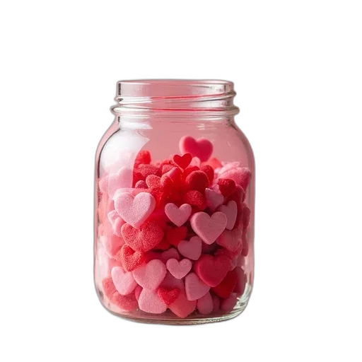 bottle, 3d render, red, valentine transparent PNG cut-out