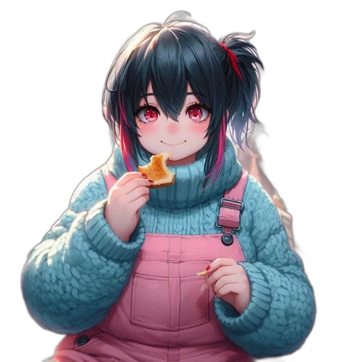 food, creature, weapon, jacket, anime, pixel art, concept art, vaporwave transparent PNG cut-out