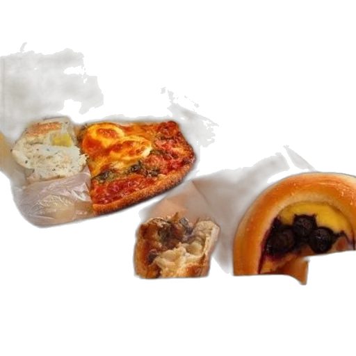 food, 3d render, variety, pastries, slice, pizza, sit, wooden transparent PNG cut-out