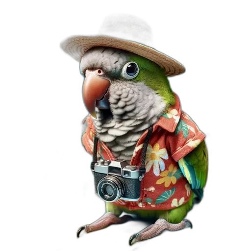 animal, hat, staff, jacket, photorealistic, 3d render, concept art, watercolor transparent PNG cut-out