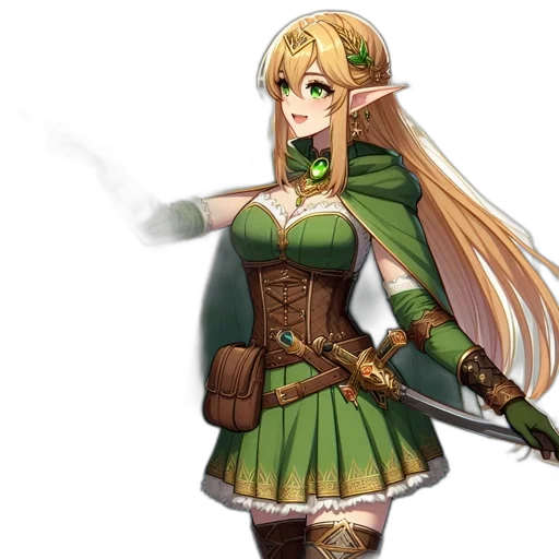 staff, weapon, sword, dress, fantasy art, concept art, pixel art, anime transparent PNG cut-out
