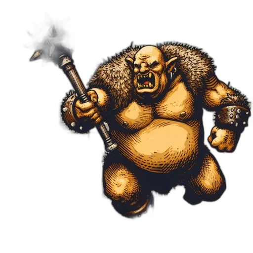 staff, creature, concept art, fantasy art, pixel art, comic book art, golden, imposing transparent PNG cut-out