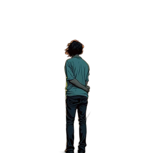 staff, jacket, robot, hair transparent PNG cut-out