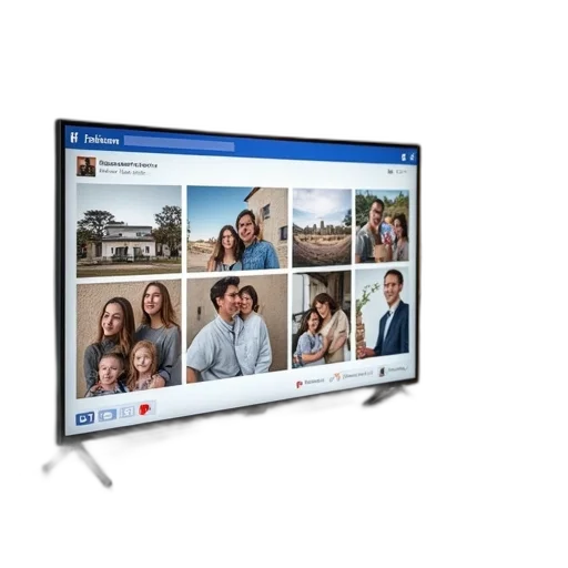 large, screen, showing, photo, album, facebook, message transparent PNG cut-out