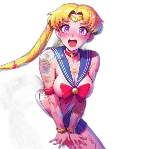 dress, pixel art, concept art, anime, watercolor, colorful, sailor, moon transparent PNG cut-out