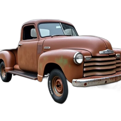 car, photorealistic, 3d render, concept art, watercolor, rusty, old, pickup transparent PNG cut-out