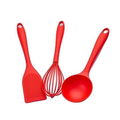 food, weapon, jewelry, staff, 3d render, red, set, four transparent PNG cut-out