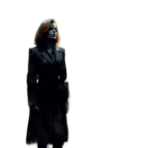 jacket, dress, staff, robot, concept art, photorealistic, 3d render, cyberpunk transparent PNG cut-out
