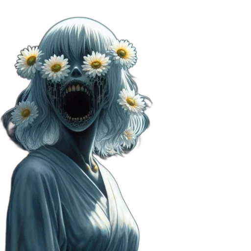 mask, creature, face, dress, concept art, comic book art, fantasy art, pixel art transparent PNG cut-out