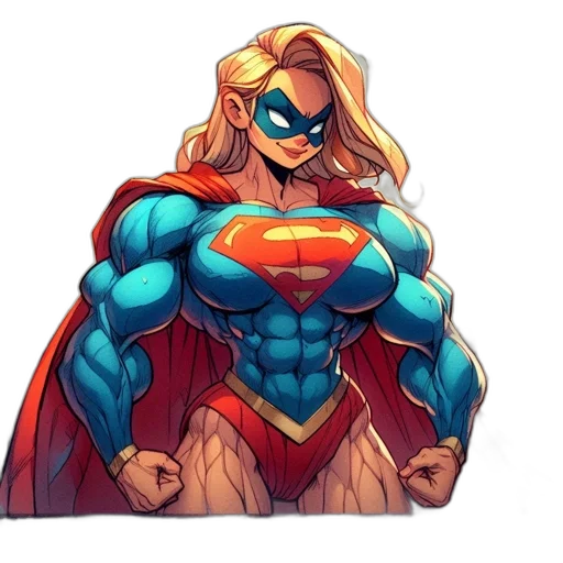 comic book art, concept art, cartoon, fantasy art, muscular, blonde, female, character transparent PNG cut-out